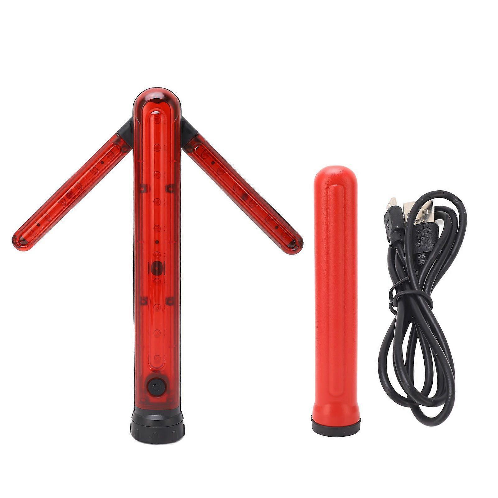 LED Road Safety Flare with Turn Arrow Magnetic Red Light Signal Traffic Wand Safety LED Lamp for Road Warning