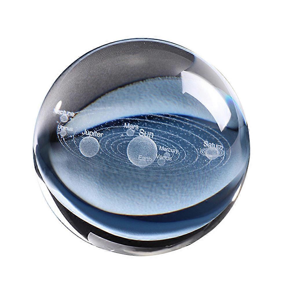 Clear Planet Model Glass Ball For Children And Physicists Living Room Decor 8Cm 1Set