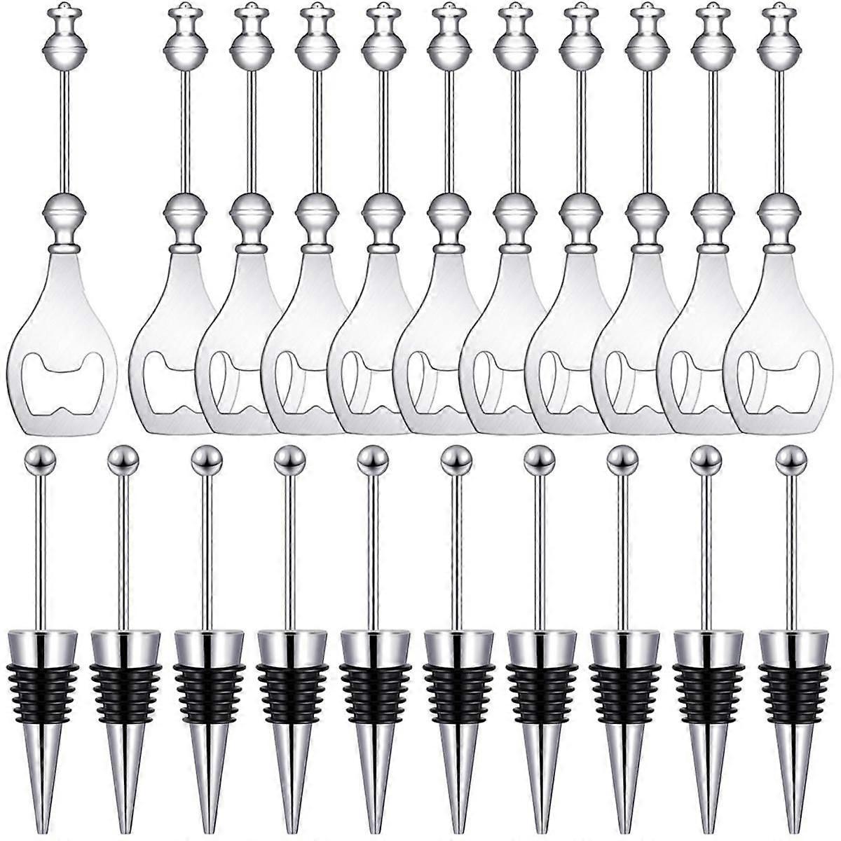 Beadable Wine Stoppers Beadable Beer Opener Set 10 Decorative Beaded Wine Bottle Stopper 10 Alloy R