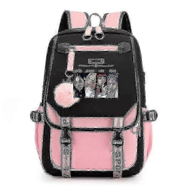 USB Charging School Bag Backpack - Blackpink Design for Students