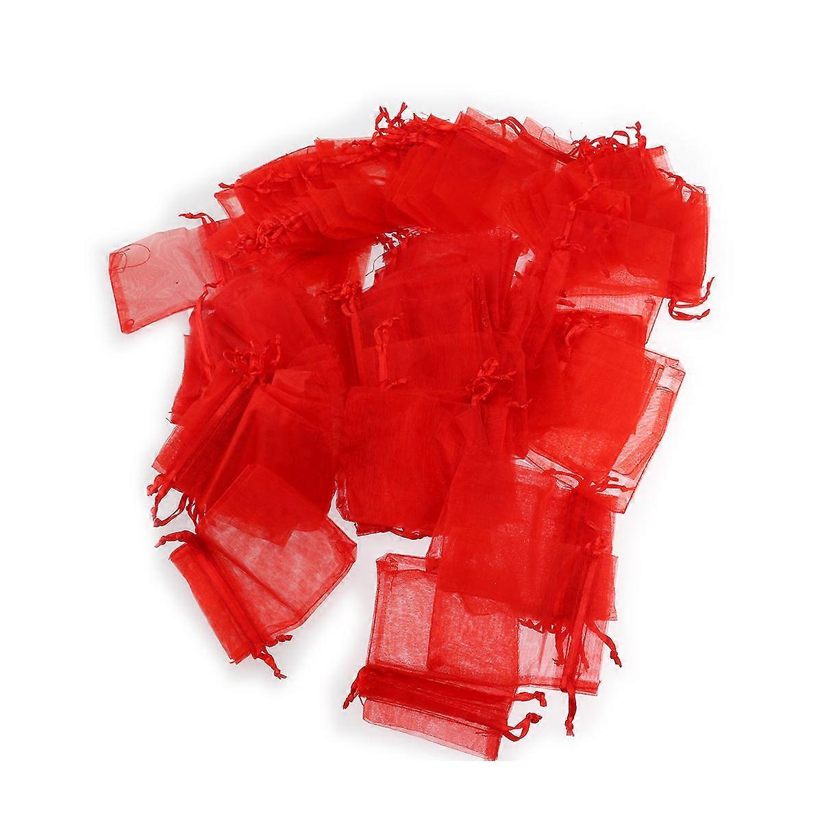 a polished and engaging product description for your **100 Pcs Red Organza Drawstring Bags**:
### π 100 Pieces Red Organza Drawstring Bags β