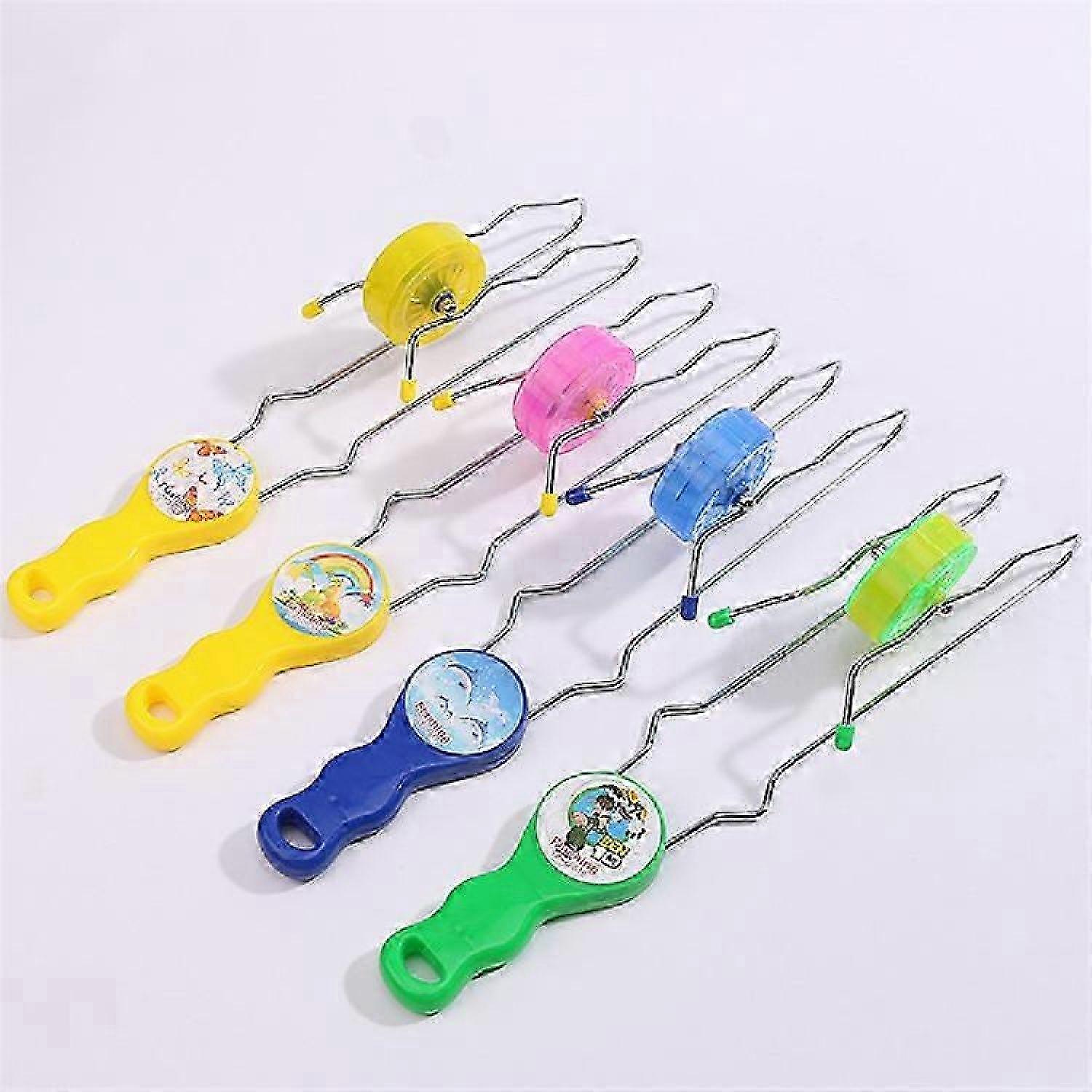 Children's Retro Gyro Wheel Set - Includes 4 track twisters, charming rotation and light effect design, random colors -HK908