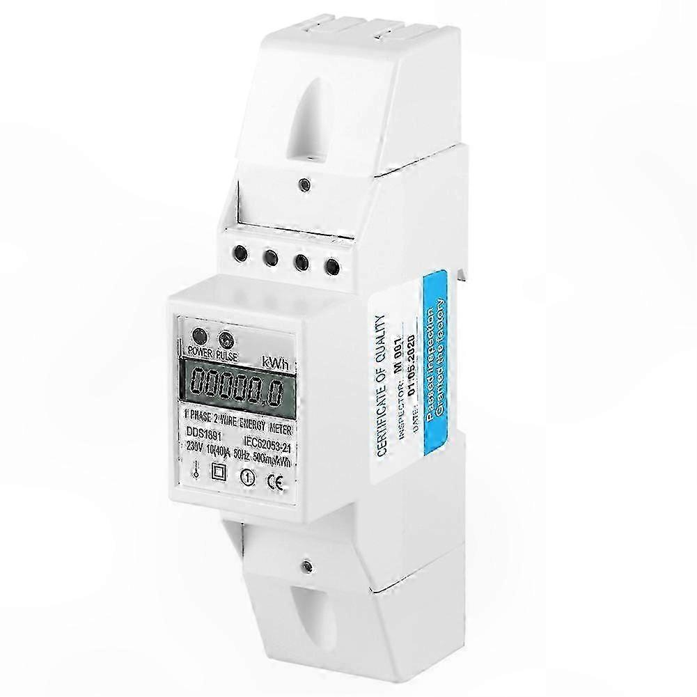 Single Phase Din Rail Energy Meter with Backlit Display and Transparent Cover