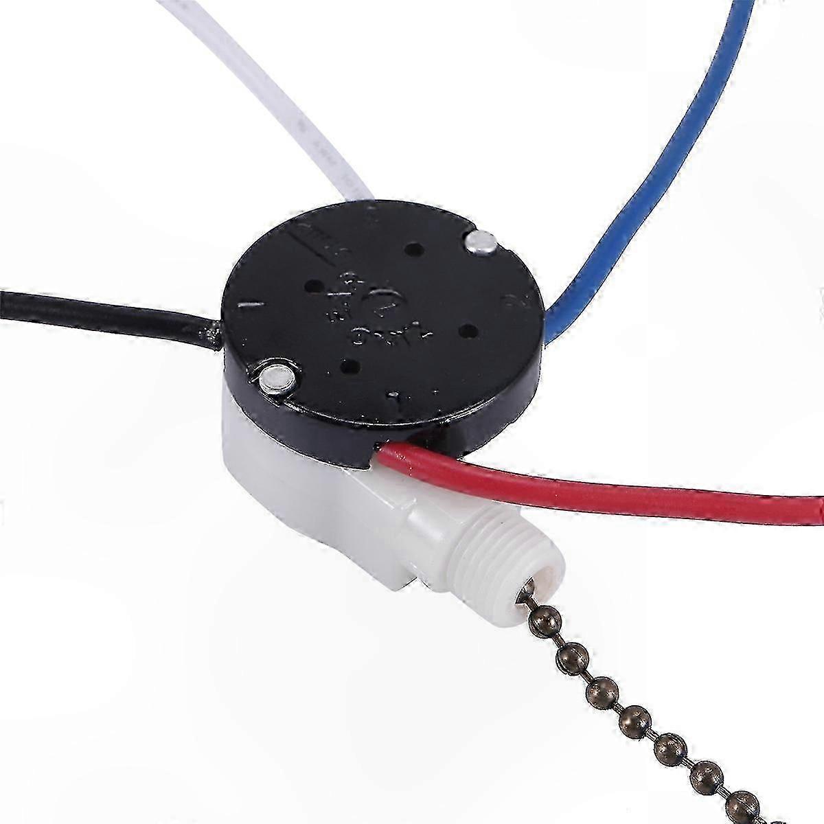 3-Speed Ceiling Fan Pull Chain Switch with 4 Wires for Adjustable Control
