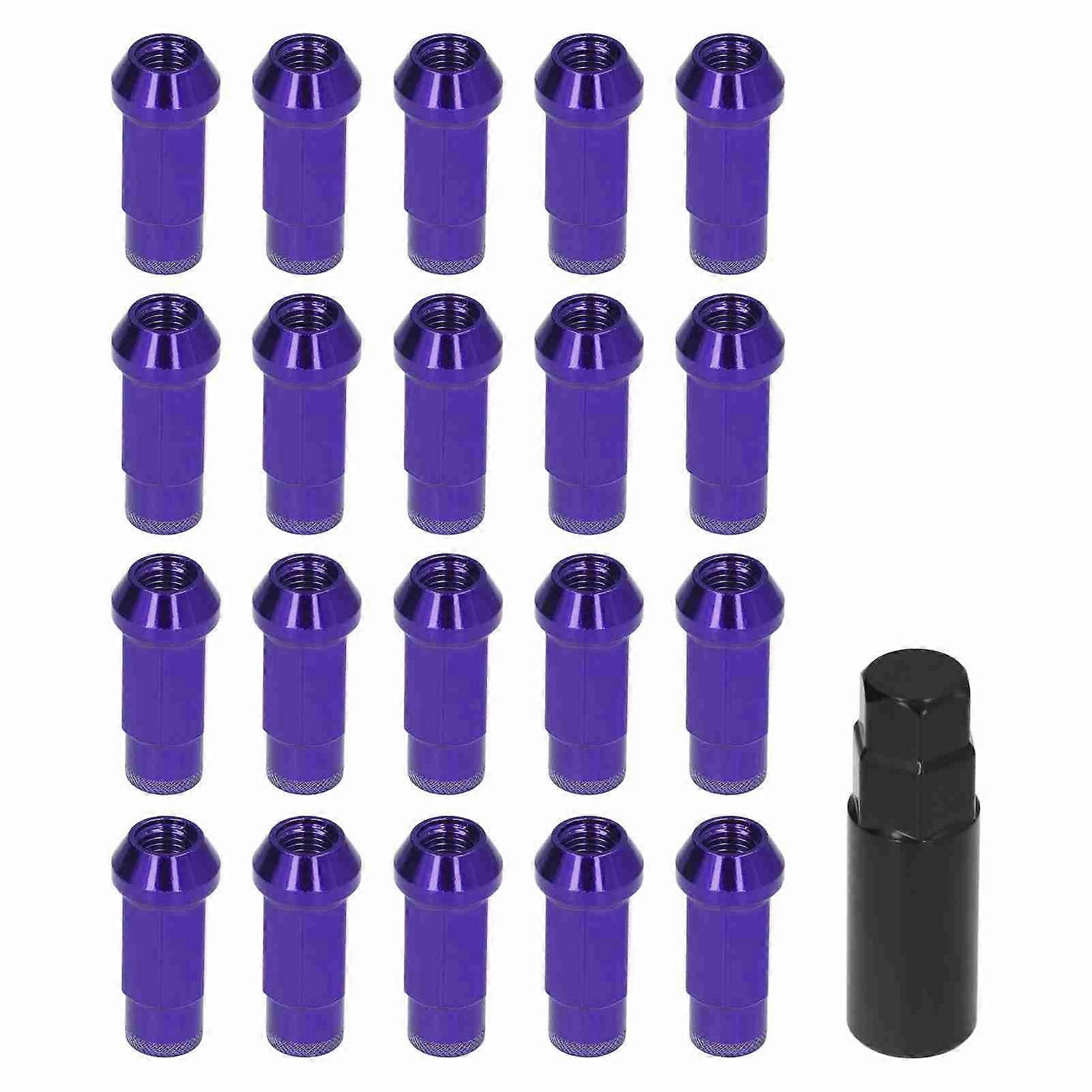 20Pcs M12x1.5 Wheel Lug Nuts with Wrench Socket High Hardeness Replacement for Ford Focus Purple