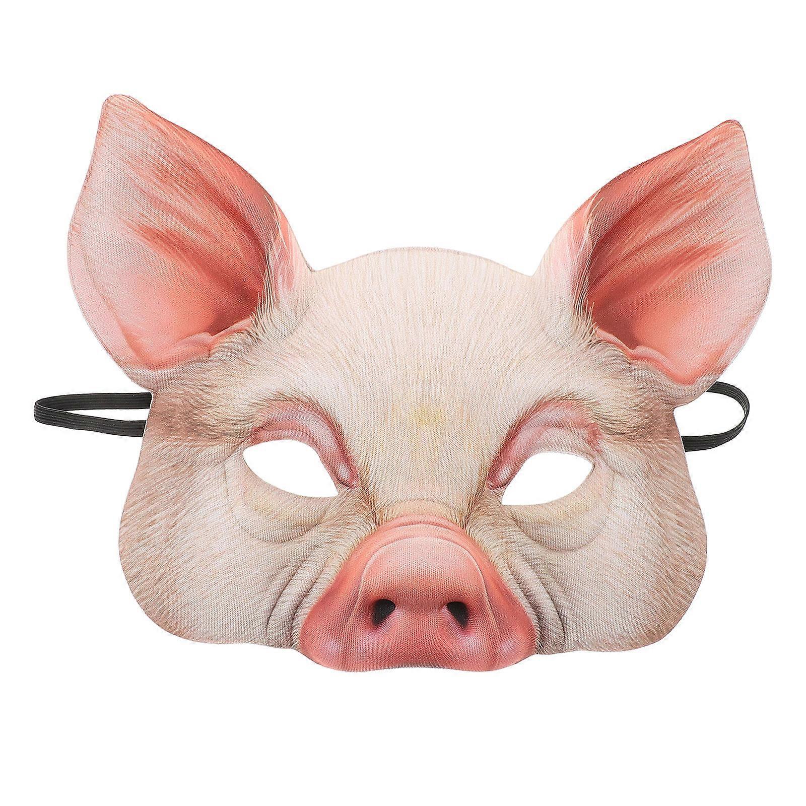 Party Mask Pink Animal Pig Mask 4Pcs Half Face for Masquerade Event