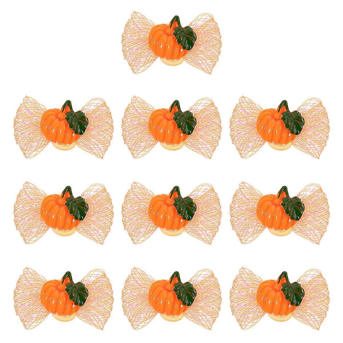 10Pcs Pet Hair Accessories Orange Halloween Headdress For Dogs Perfect For Festivals And Halloween Events