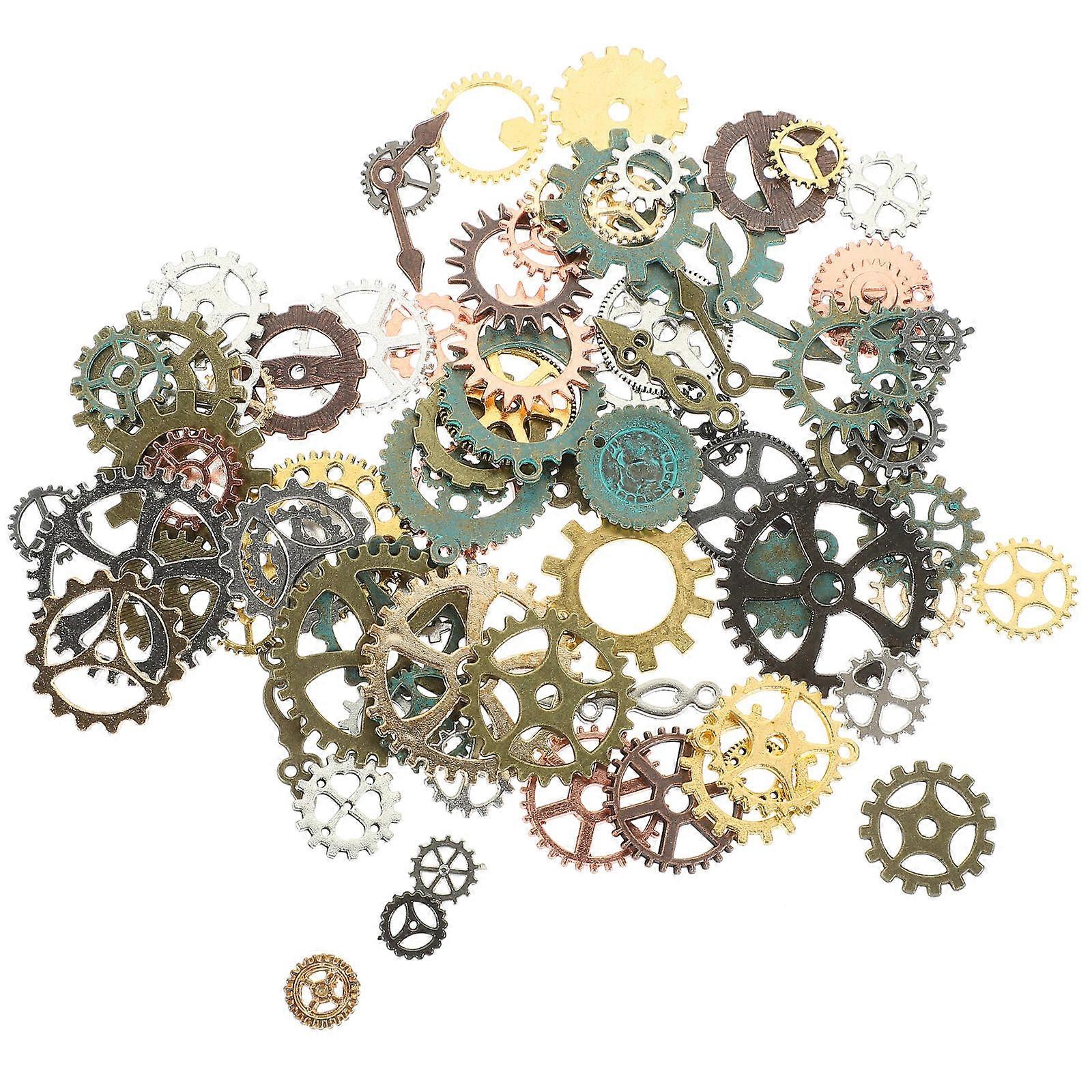 Steampunk Gears Charms Alloy Nail Art Accessory for Manicure 4 Bags