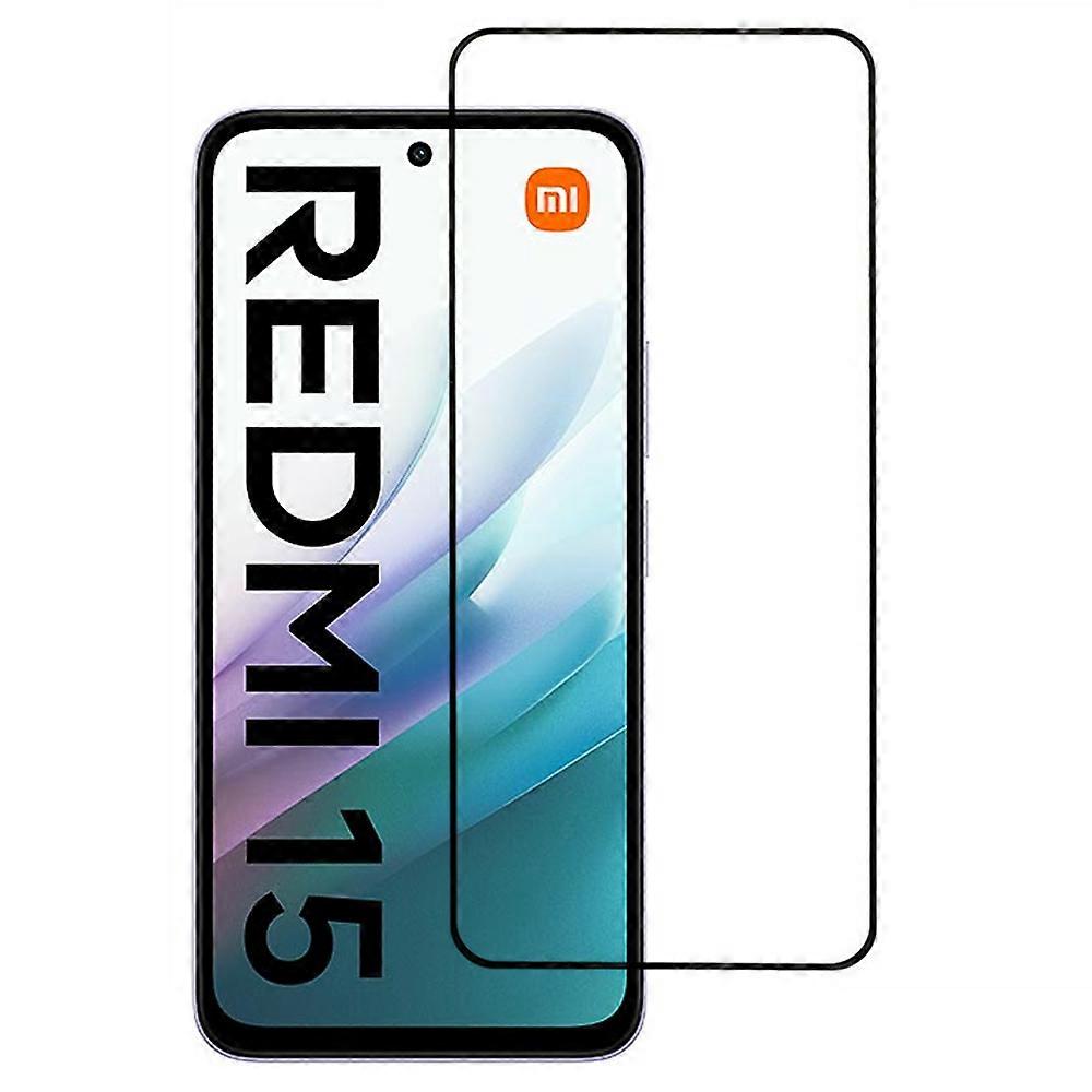 TKdaddy ل Xiaomi Redmi 15 4G (169 مم) / 15 5G (عالمي) (169 مم) واقي شاشة كامل الغراء الطباعة الحريرية فيلم شاشة زجاجية مقسى