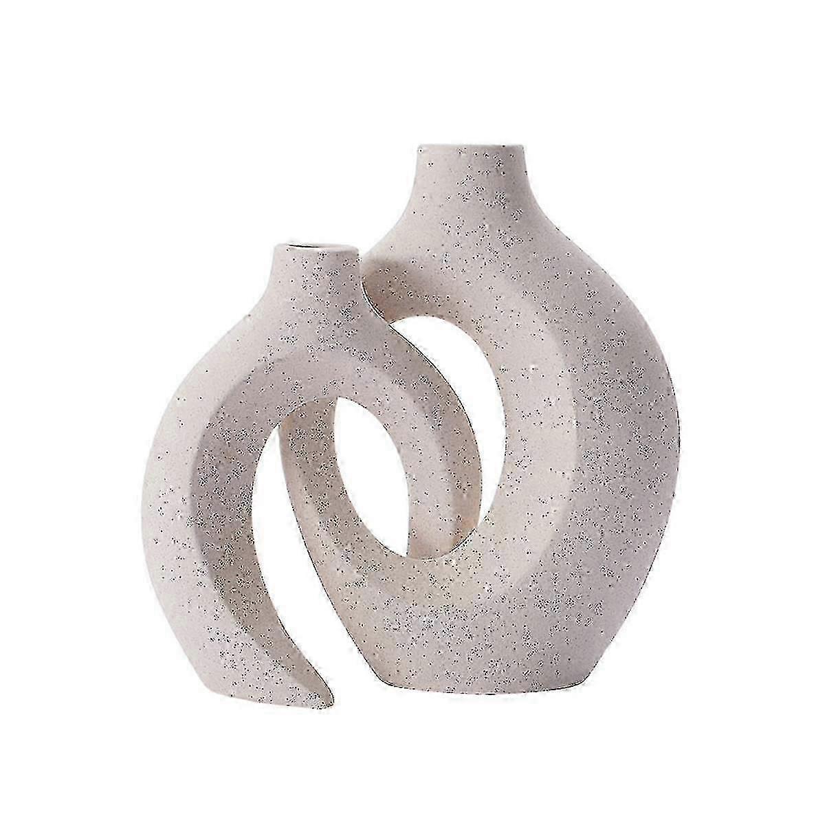 2 Pcs/set Ceramic Vases For Dried Pampas Grass Flowers Nordic Living Room Home Decor Accessories Ta