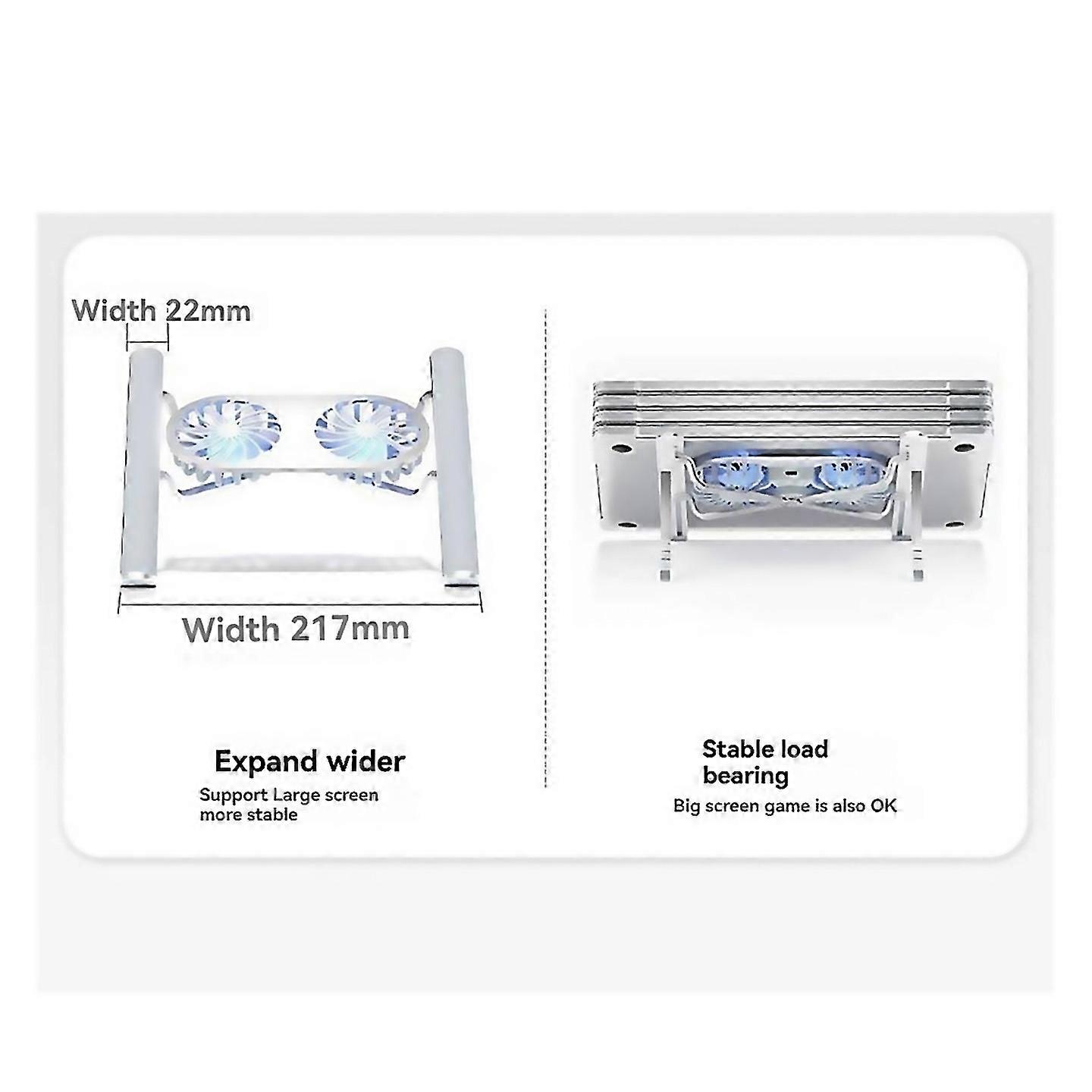 For Foldable Laptop Stand With Cooling Fan Cooler Pad D Silver