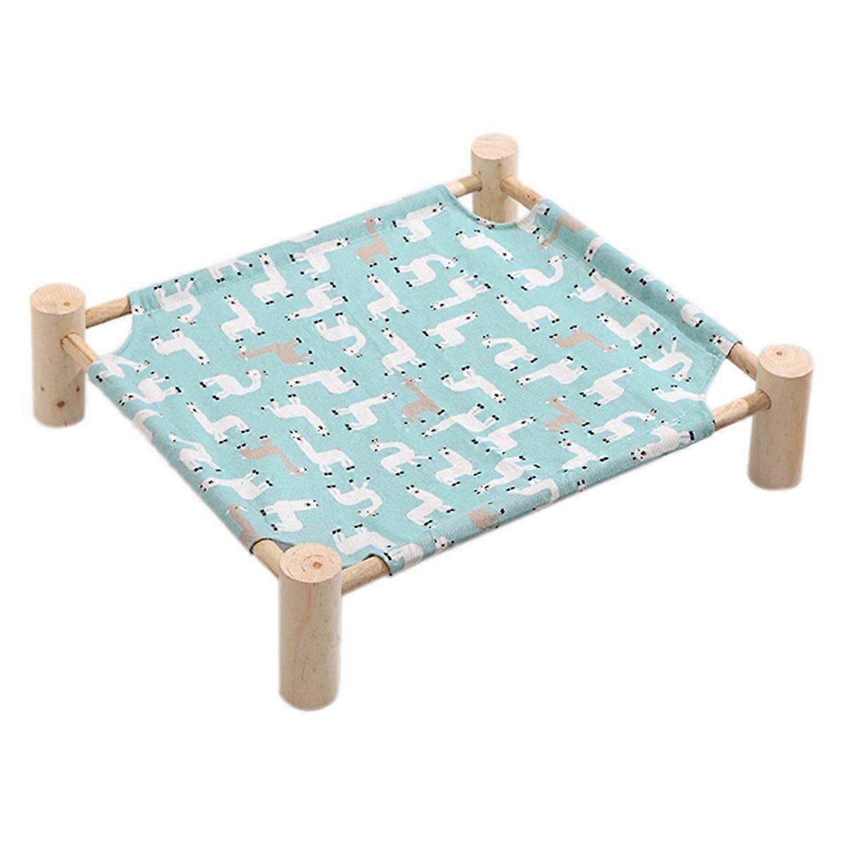 Cat and Dog Hammock Bed Wooden Cat Hammock Elevated Cooling Bed E