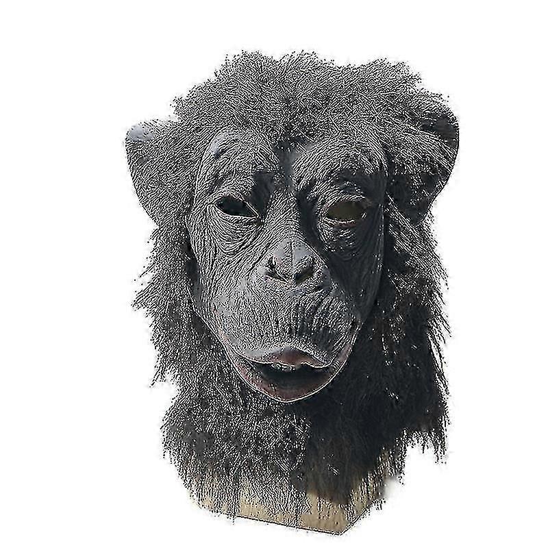 男性用チンパンジーマスクゴリララテックスマスクハロウィーンコスチュームブラックモンキーマスクカーニバルパーティーコプスレイ