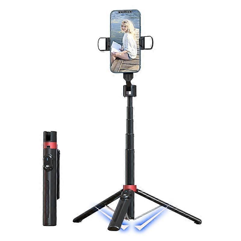 P140D-2 1.4m Portable Bluetooth-compatible Selfie Stick Extendable Tripod Phone Stand with Dual Fill