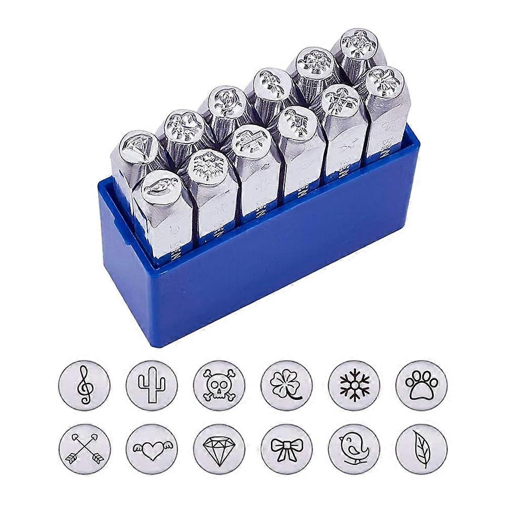 6mm Metal Stamp Punch Tool for Stamping 12 Patterns Set B
