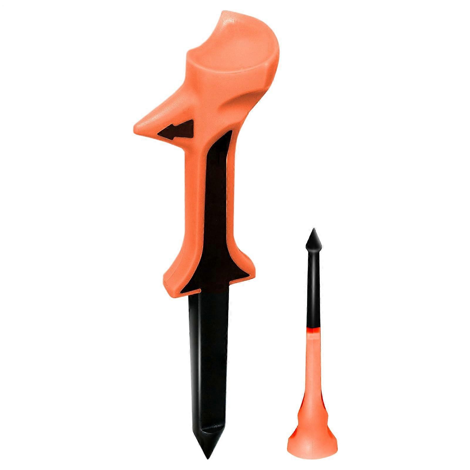 Course Golf Tee 10Degree Tilted Tees For Course, Orange, Daily Practice, Training, Beginners To Professionals