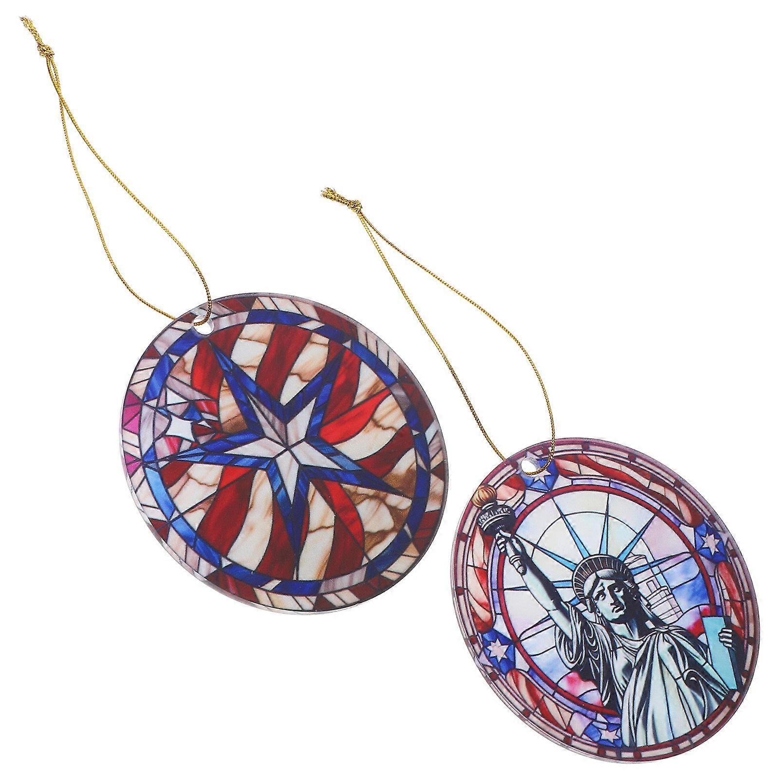 Patriotic Acrylic Hanging Decor 4Pcs Ideal For Memorial Day Decoration With Simple Structure And Square Shape