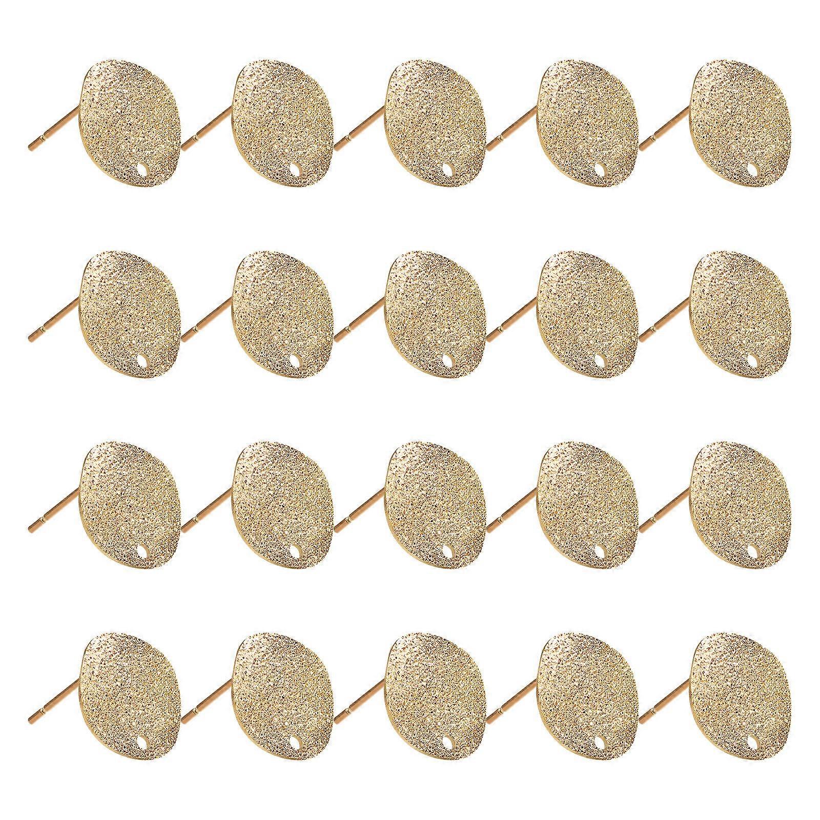 Lot de 40 clous d'oreilles plats en alliage, adaptés à la réparation de boucles d'oreilles, design simple pour le bricolage