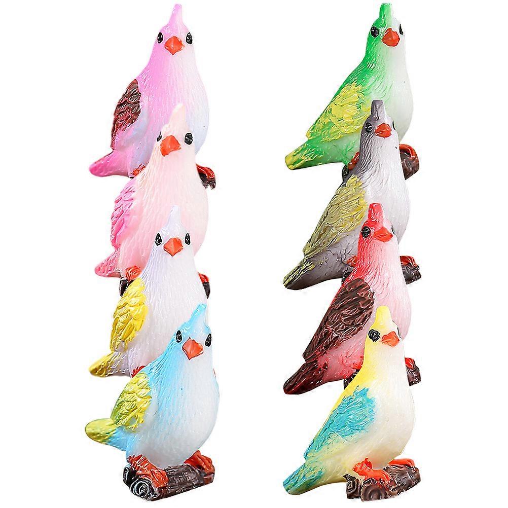 Miniature Bird Figurine Resin Birds for Decoration 24Pcs Assorted Colors