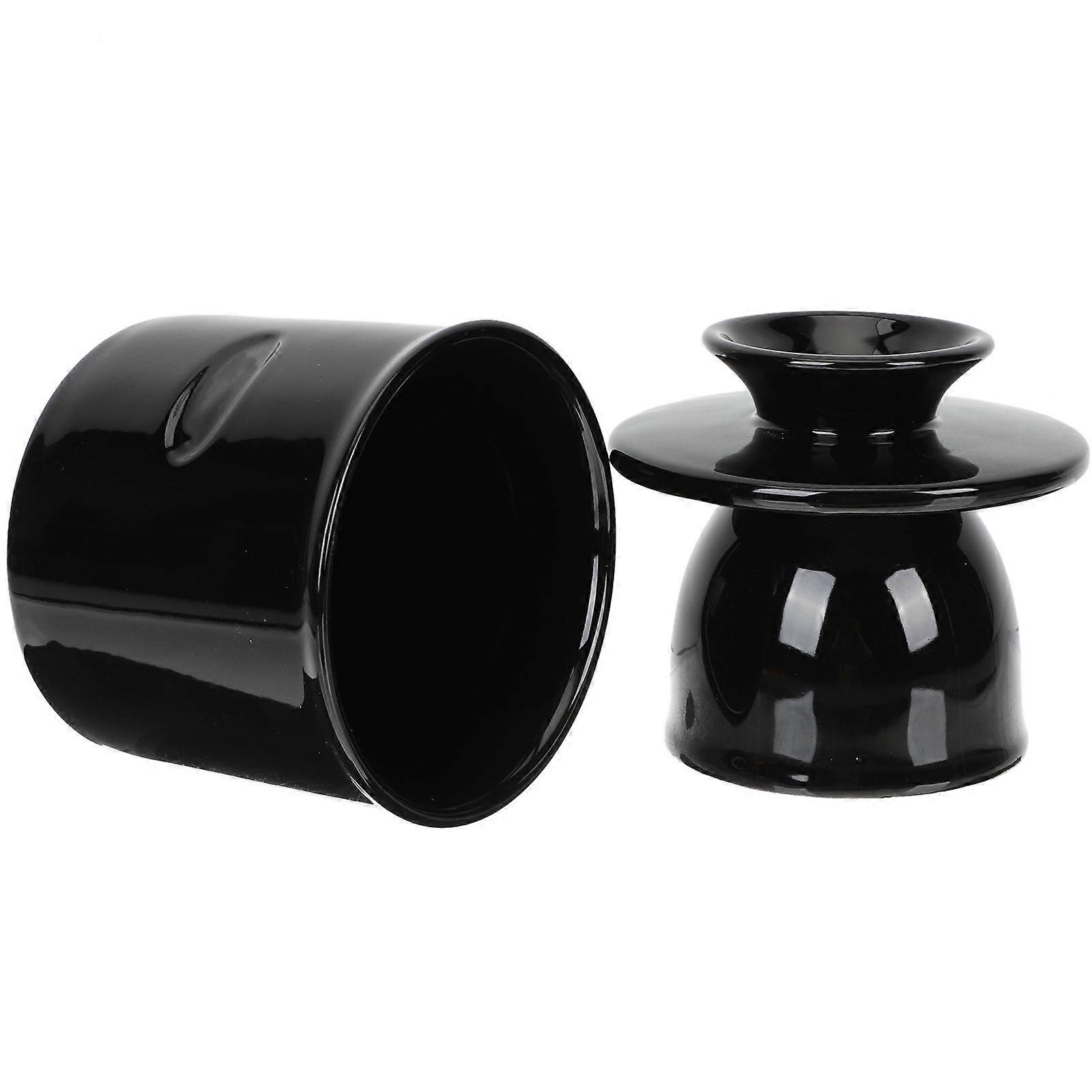 Butter Jar Storage Container For Kitchen Users 12x10cm Elegant Design 2Pcs Fresh Keeping