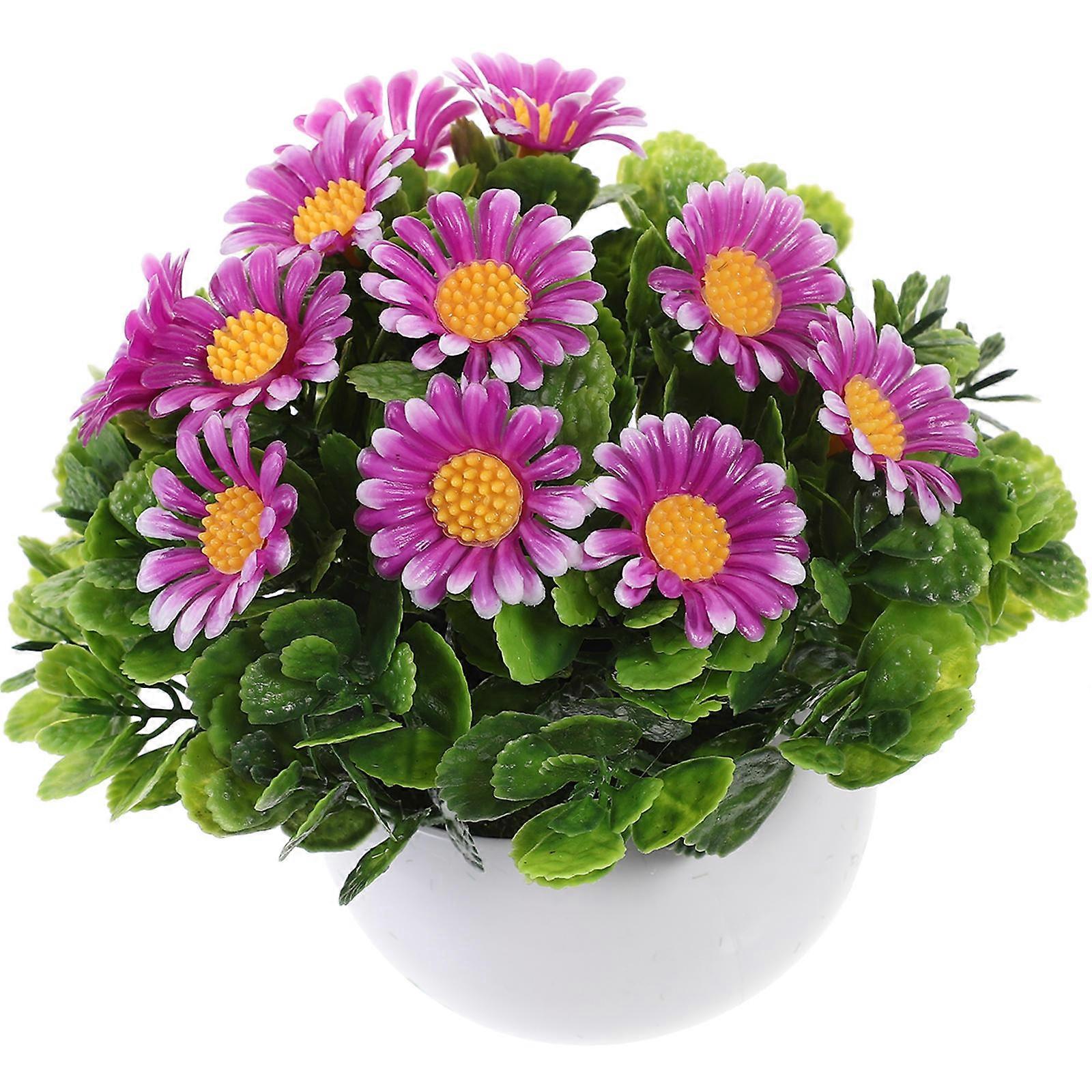 Artificial Daisy Potted Flower Decor for Office and Home 2Pcs