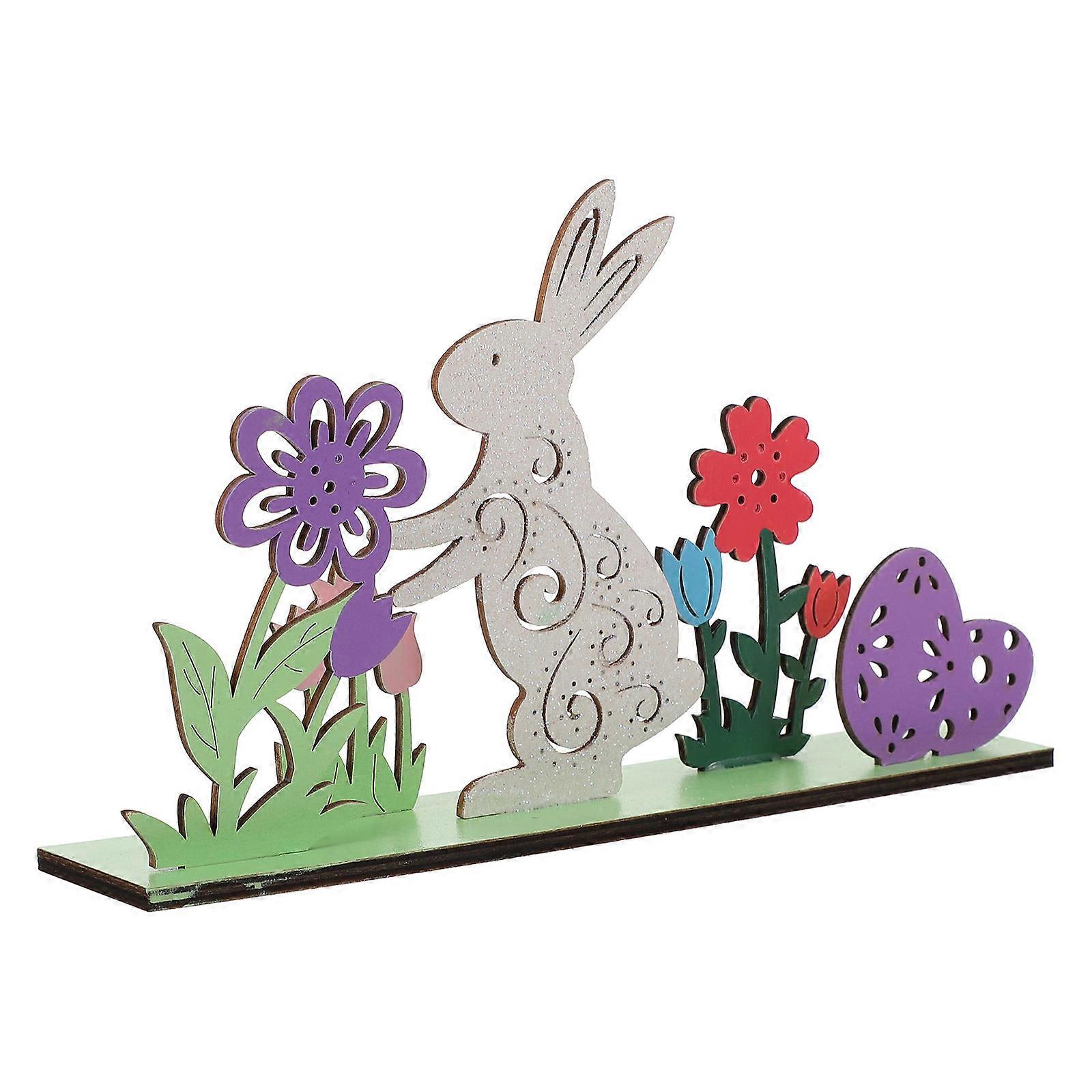 Easter Party Decorations 2Pcs Beautiful Wooden Craft for Home Shop Festive Atmosphere Unique Design