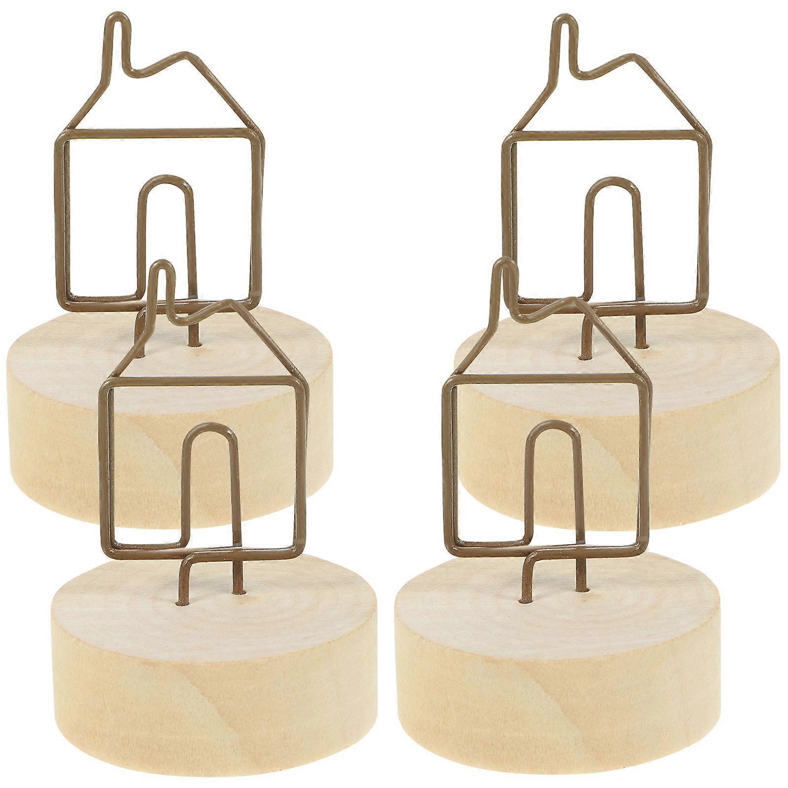 Table Number Holders Made Of Wood And Metal For Memo And Picture Display Perfect For Birthdays Holidays And General Use 8 Pcs
