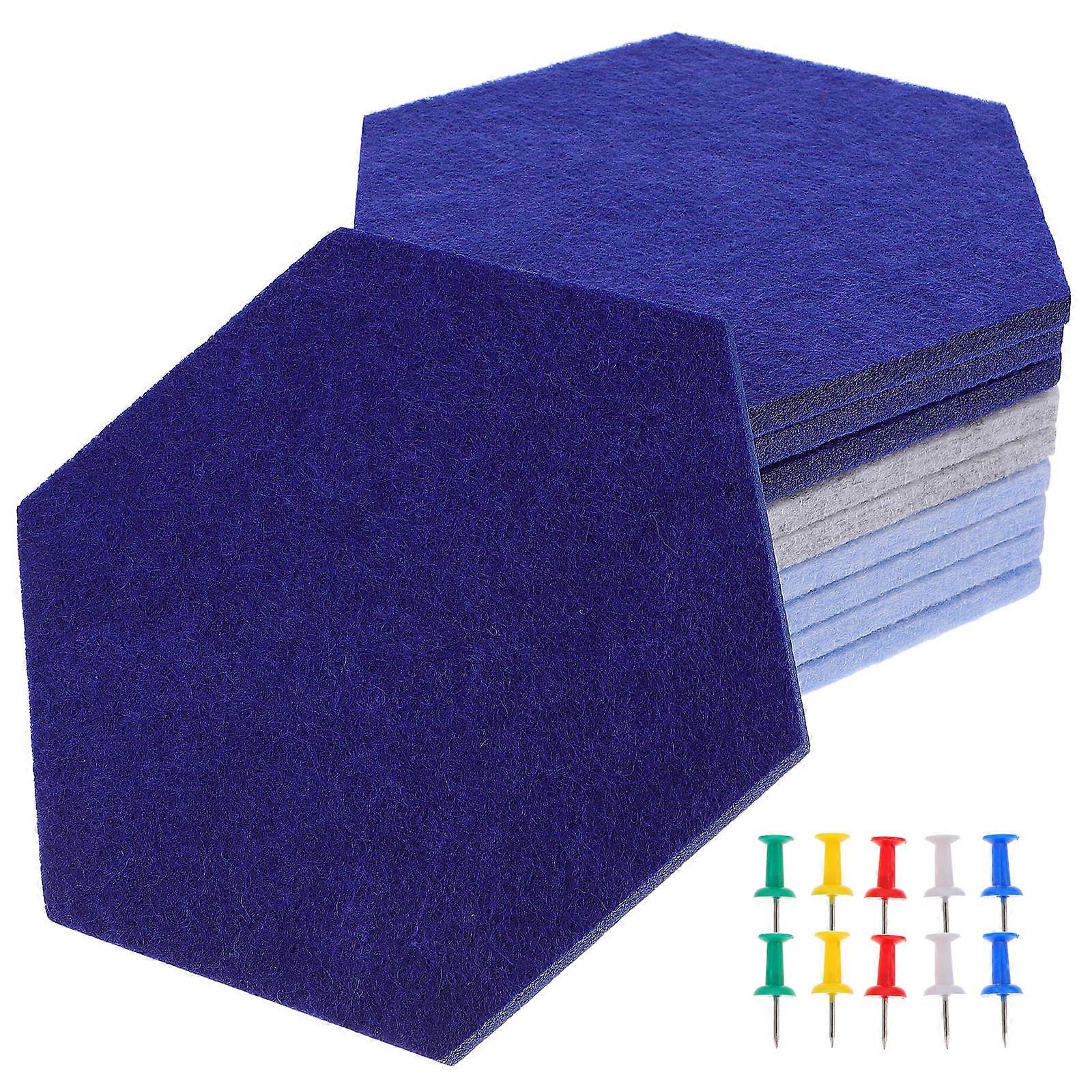 Hexagon Felt Board Bulletin Board with Drawing Pin 40Pcs for Home Decor