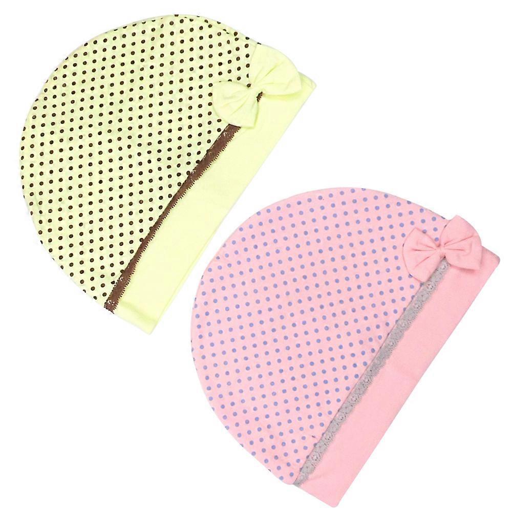 Assorted Color Bowknot Hat For Women Running 21x28cm Daily Wear Protect Head 2Pcs
