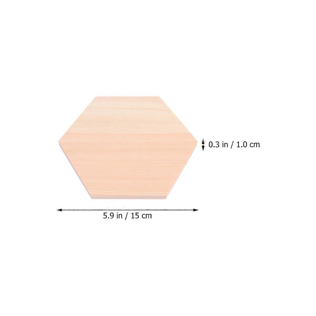 Unfinished Wood Blocks 10PCS Polygonal Shape Wood Pieces Great For Art Projects Size 8 x 8 x 1 cm Versatile Craft Materials
