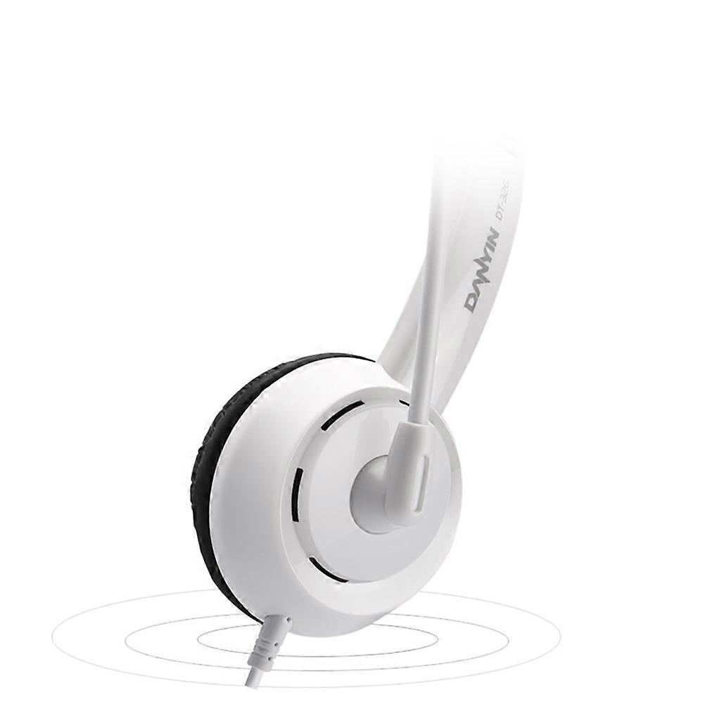 Adjustable Microphone Headphone with Mic for PC Gaming Ambient Noise Isolation White 1Pcs