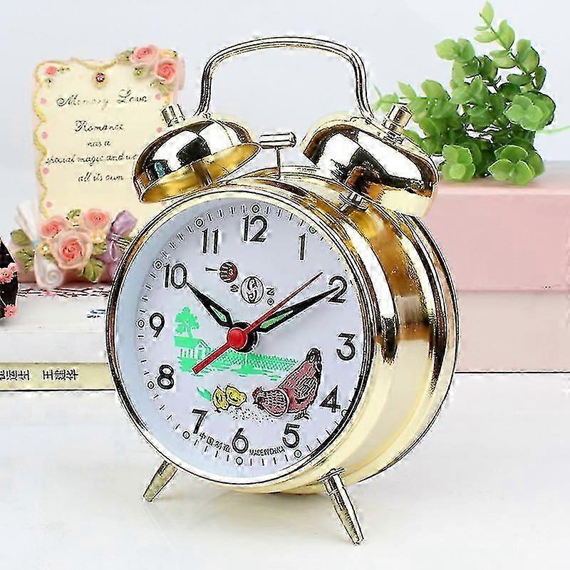 Vintage Animated Pecking Chicken Hen Alarm Clock - Classic Mechanical Alarm Clock-M