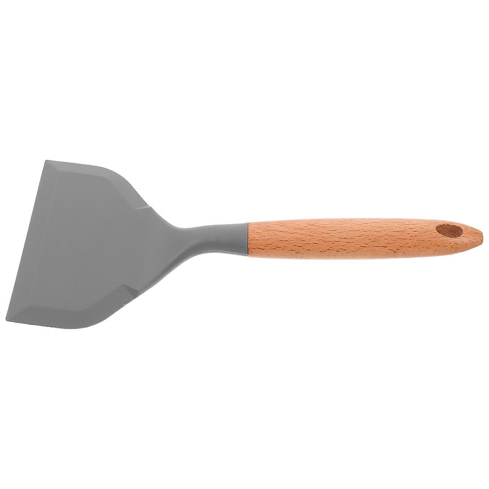 Silicone Kitchen Utensil Wooden Handle Turner Flipping Stirring Scraping Folding For Home Cooks 1Set