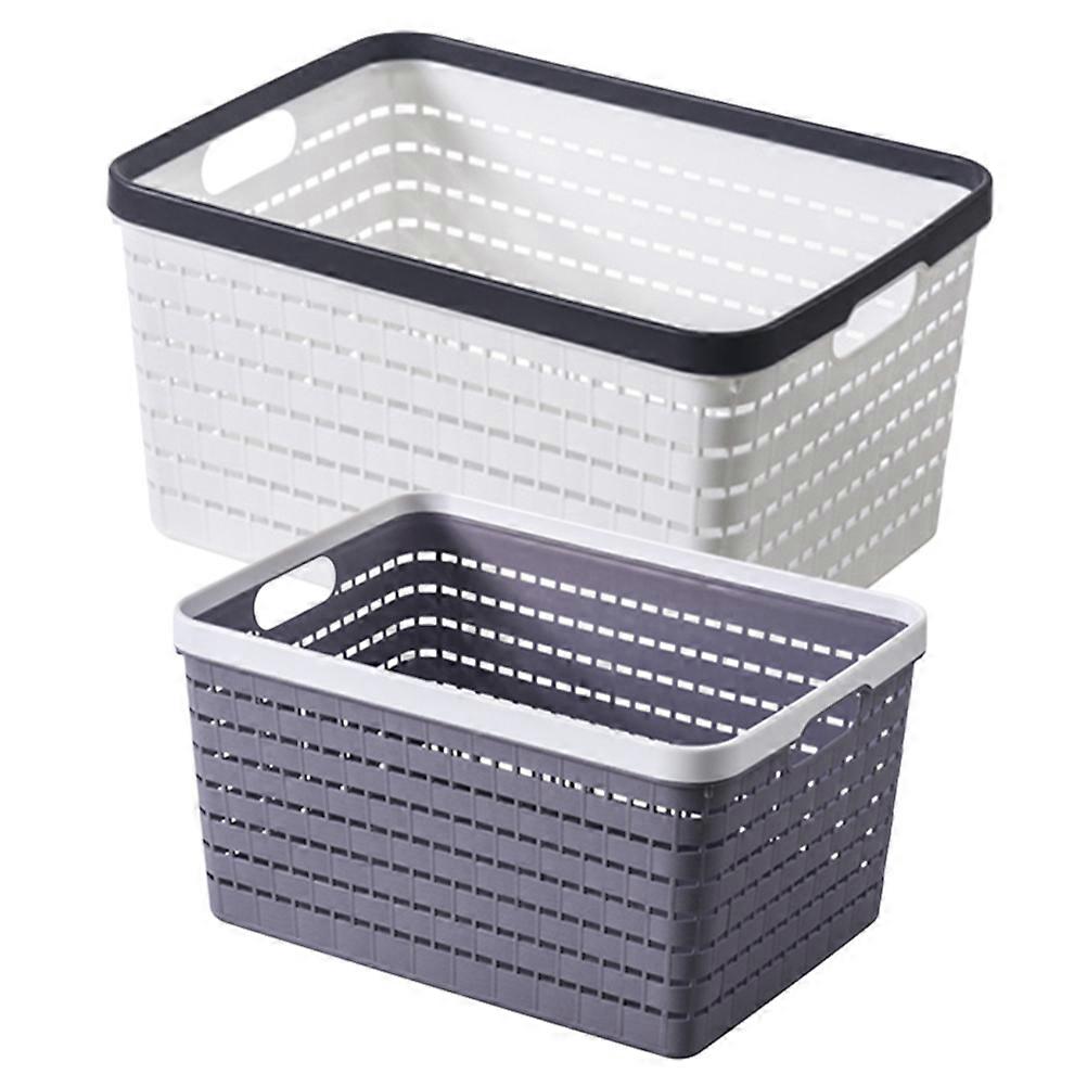 6Pcs Plastic Storage Basket for Kitchen Organizing Dark Grey Basket