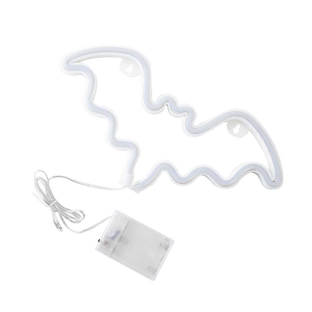 Lot de 5 enseignes lumineuses décoratives à LED bleues en forme de chauve-souris pour Halloween