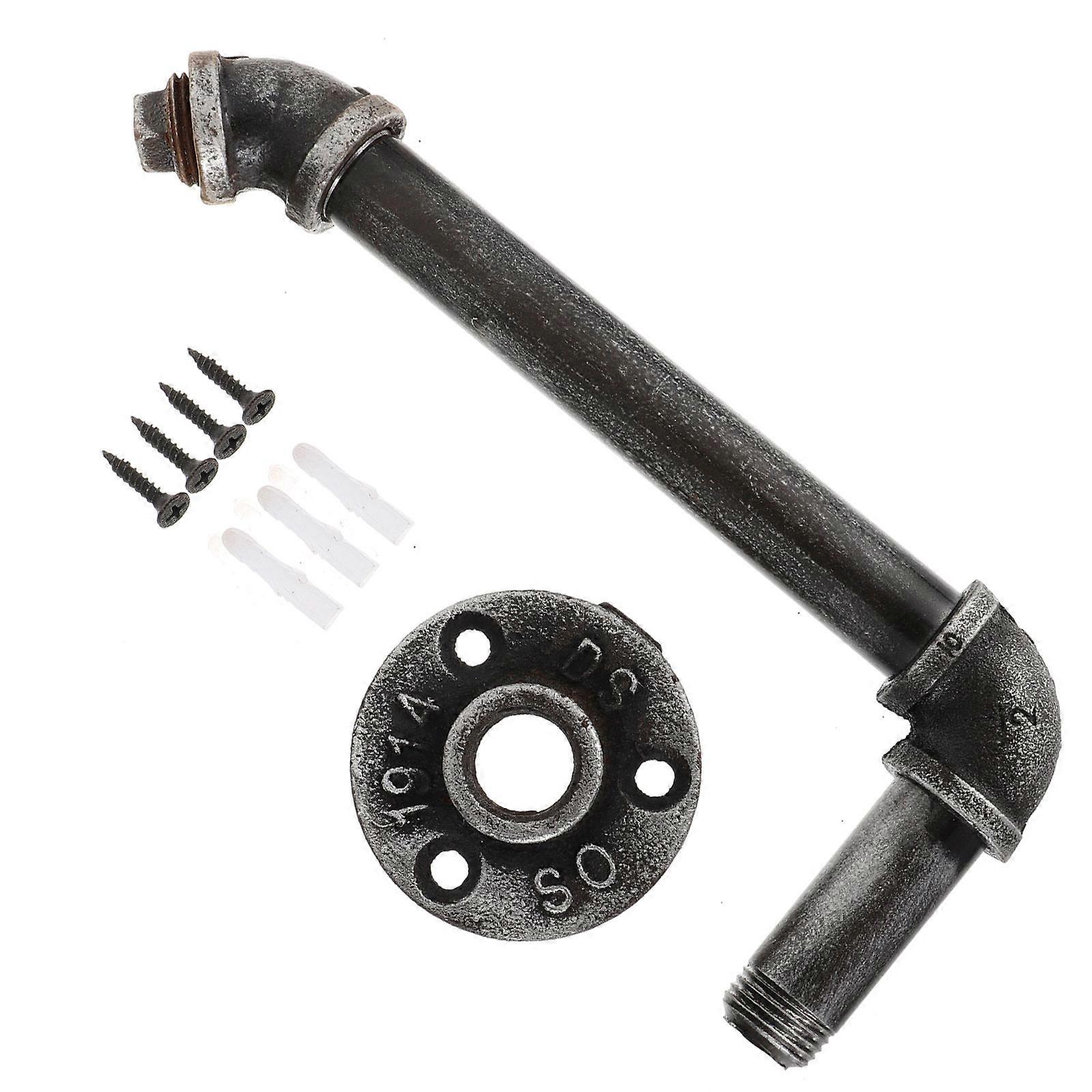 Industrial Bracket Iron Wall Rack Holder for Storage 2Pcs in Black