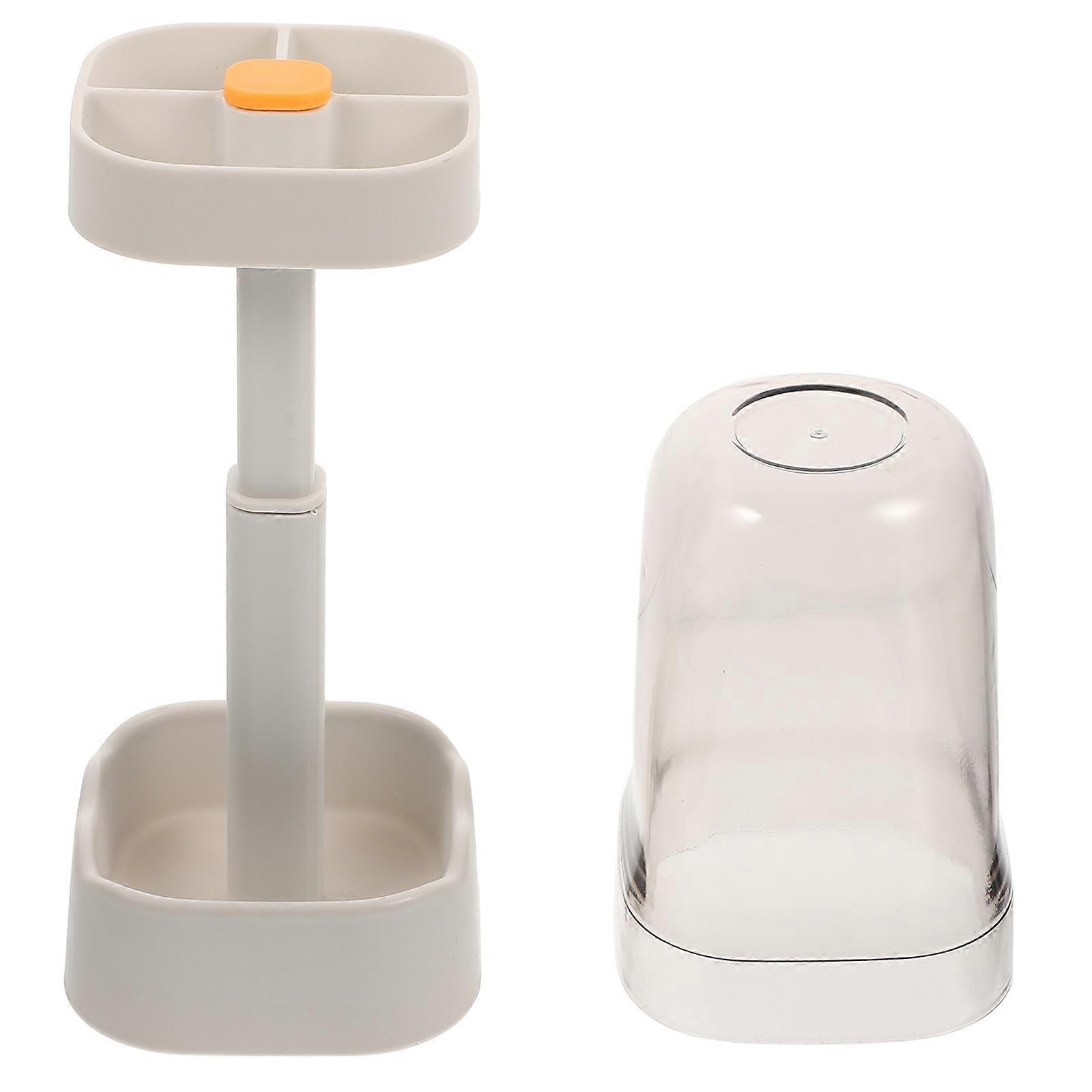 Portable 3Pcs Toothbrush Holder And Toothpaste Box For Students Households Home Party Travel Grey Rectangular Storage