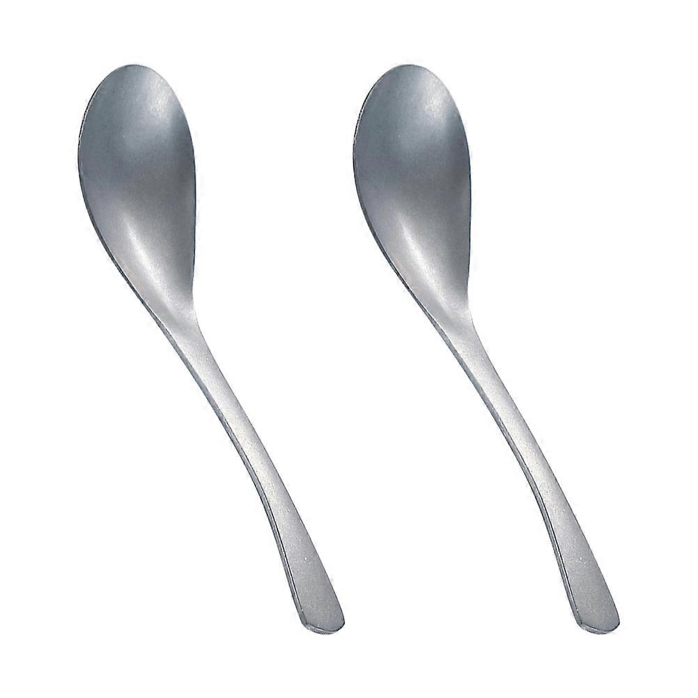 Retro Spoon Rice Serving Cooking 14.5X4CM Silver Simple 2Pcs