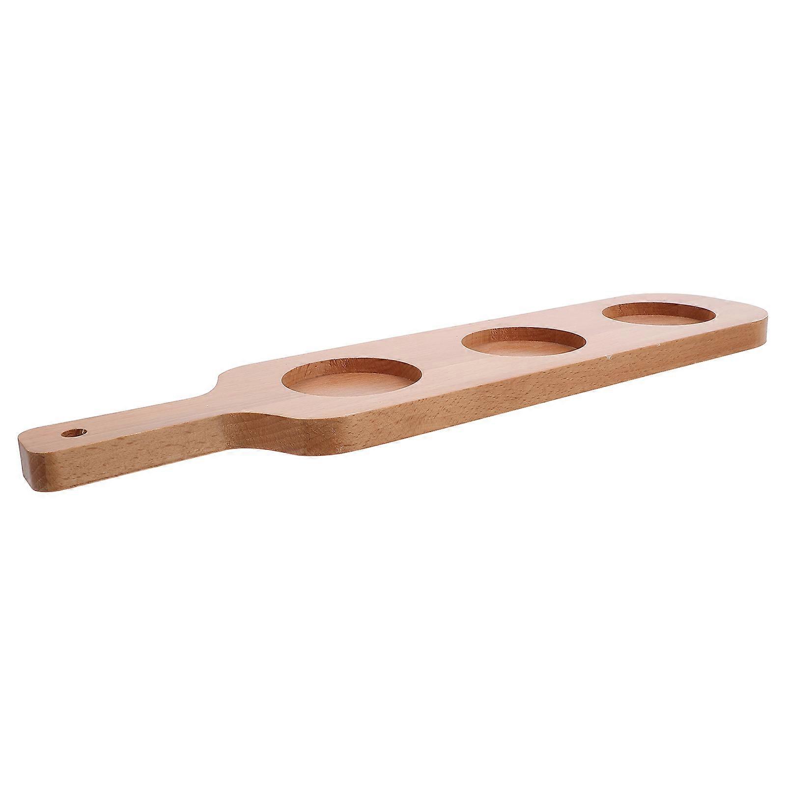 Wooden Beer Flight Board with Handle for Drink Serving 4Pcs for Bars