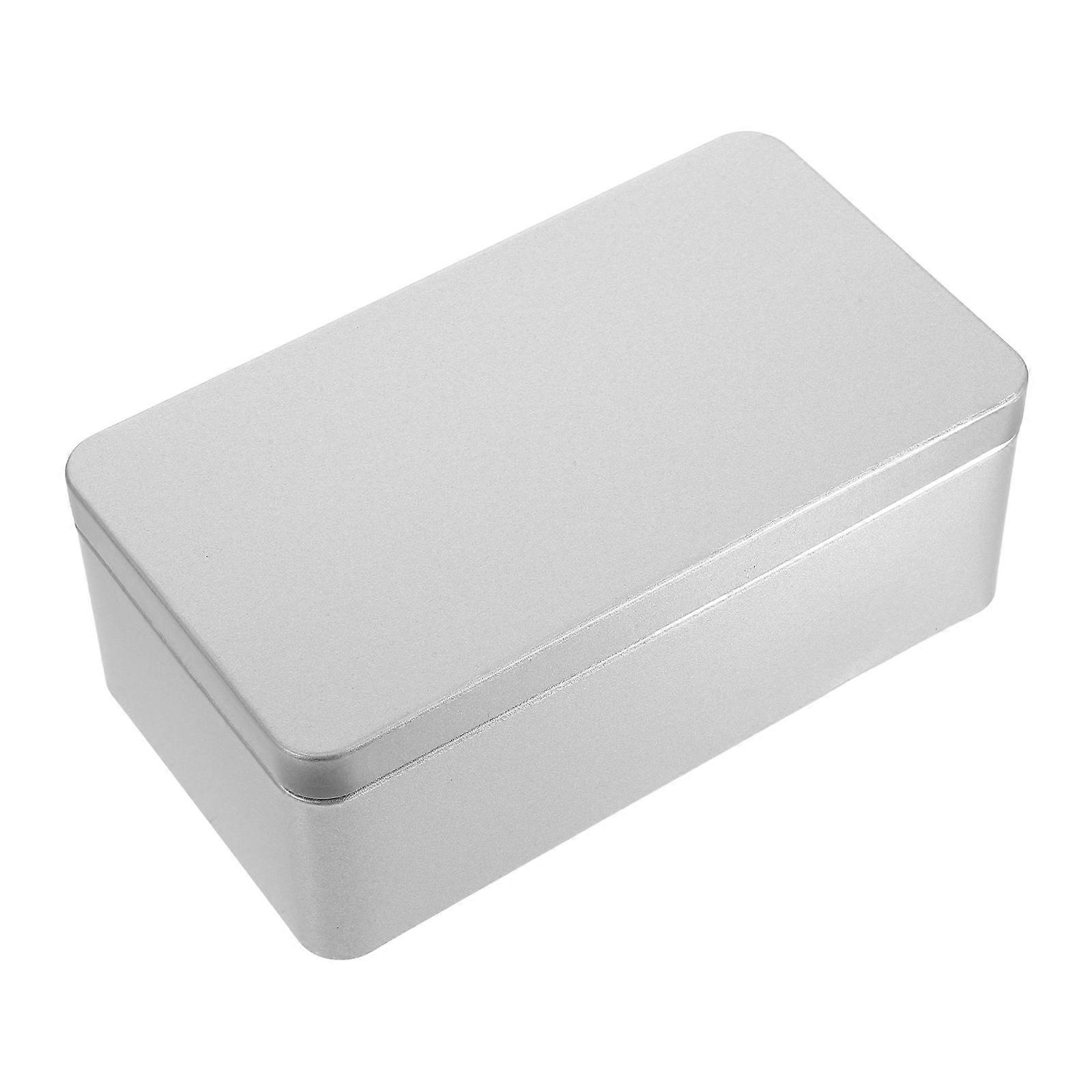 Silver Rectangular Storage Box for Metal Tins 3Pcs Empty Tinplate Containers