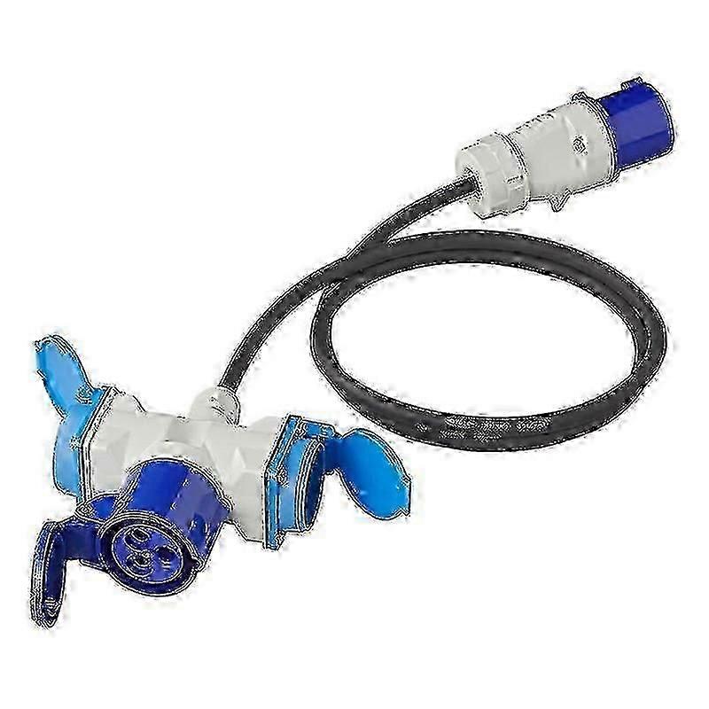 Adapter cable 150cm 3x2.5mm from CEE connector to 2xSchuko + 1xCEE socket