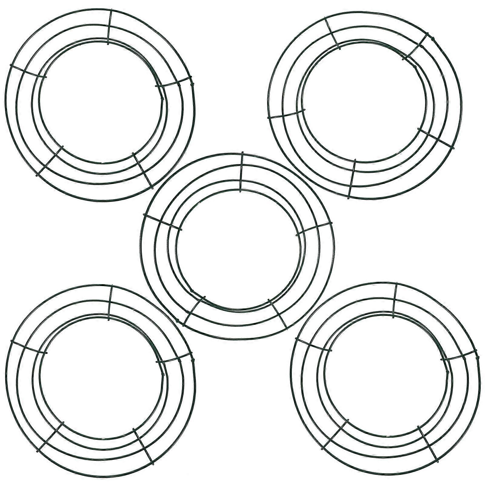 5Pcs Iron Wreath Frame Round Wire Wreath Making Ring DIY Macrame Floral Crafts