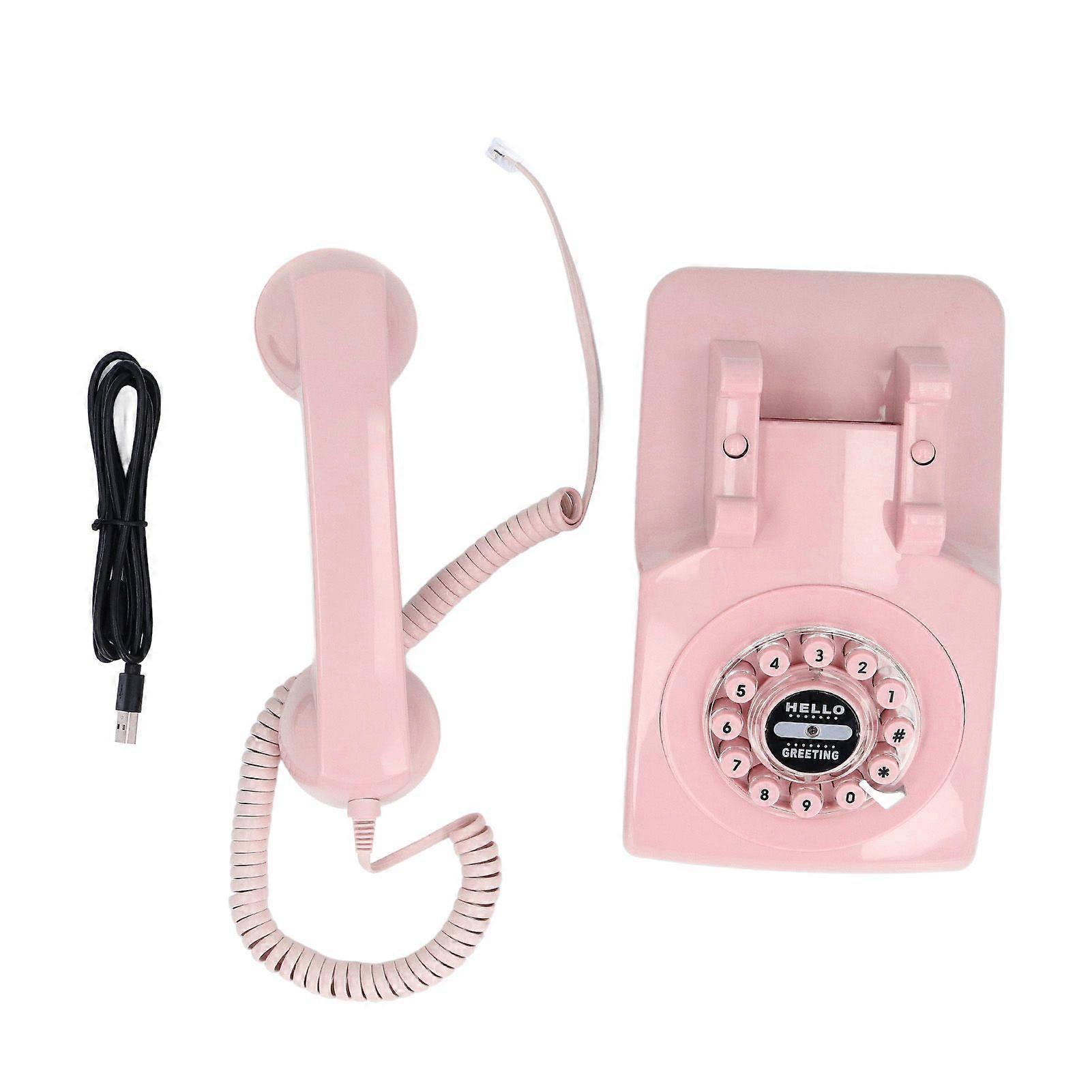 Voice Record Guest Book 120 Hours Recording 8G Capacity Retro Style Messages Guest Book Telephone Record for Wedding Gathering Pink