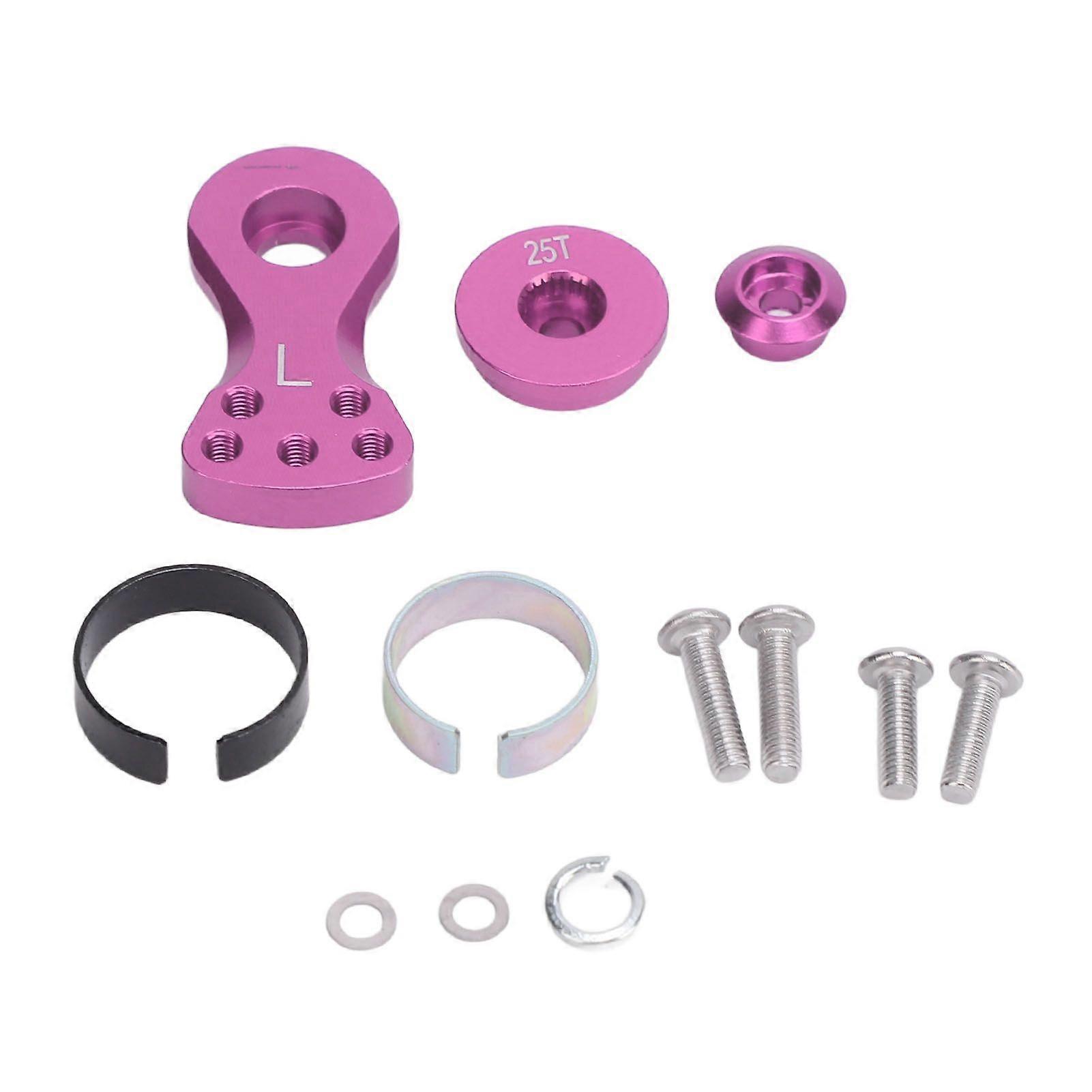 RC 25T Servo Saver Adjustable Force Aluminum Alloy L Servo Arm for 1/10 Remote Control Vehicle Purple