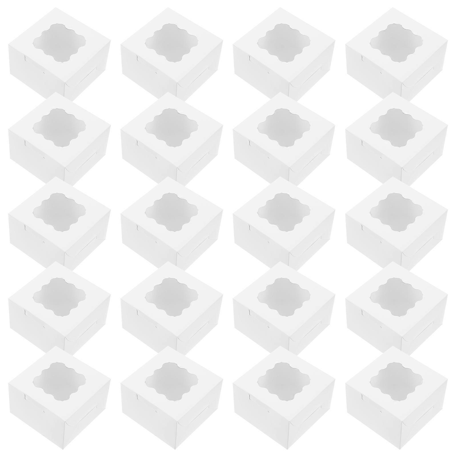 Treat Boxes with Window Cookie Boxes for Baking 100Pcs White Kraft Paper