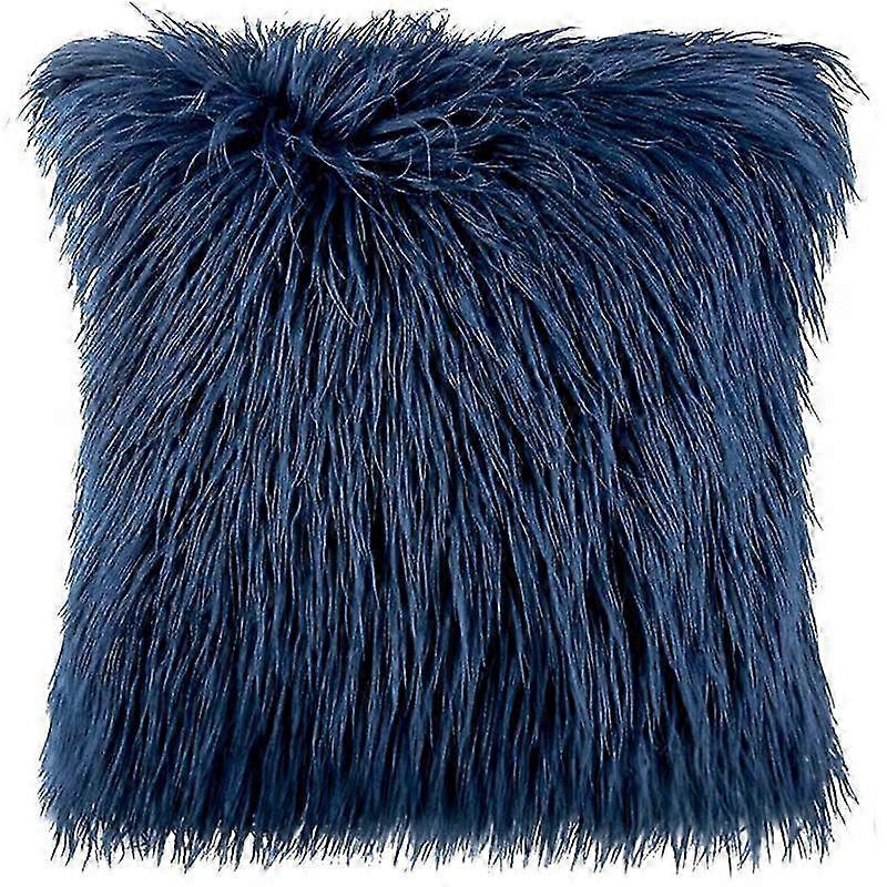 2er-Set Dekokissenbezüge mit einseitigem langem Kunstfell 25-26