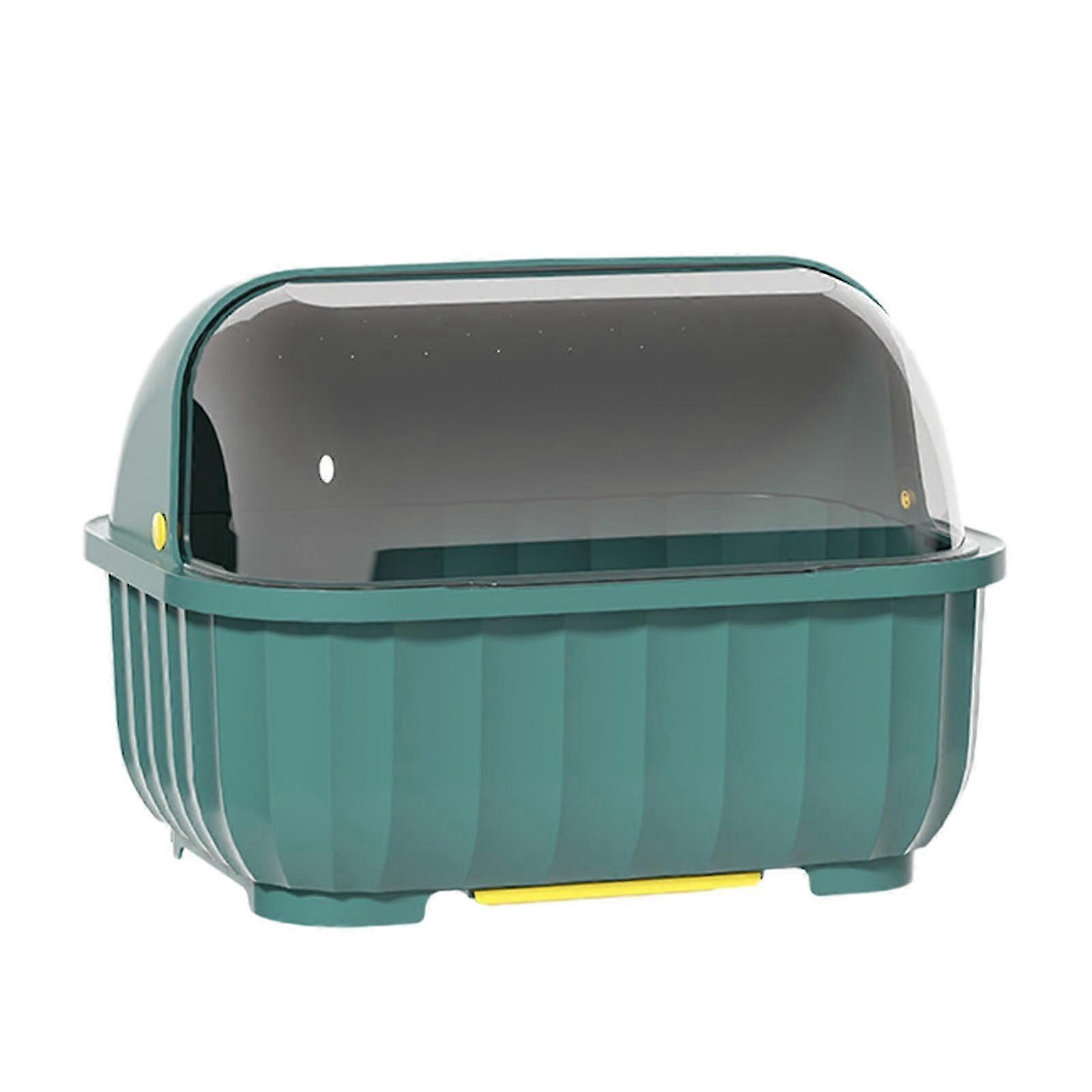 Portable Dish Drying Rack with Lid - Space-Saving Organiser for Plates and Bowls in UK Kitchens