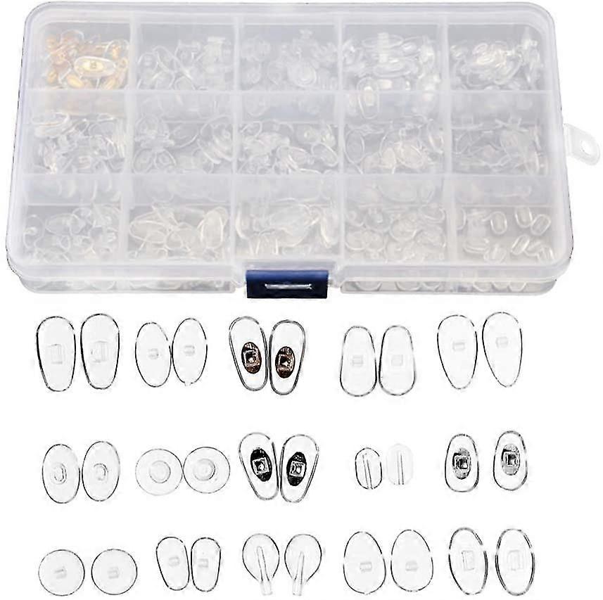 150ペアメガネノーズパッドシリコン15スタイルノーズパッドメガネ用超ソフト