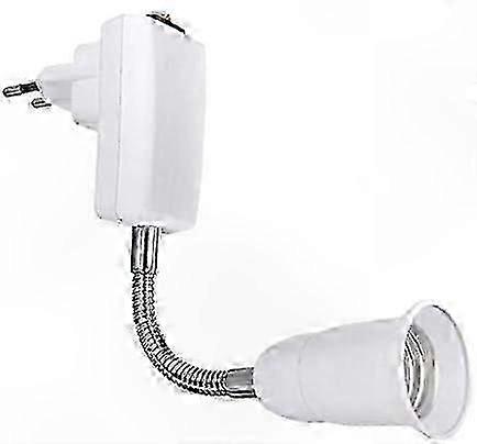 Adjustable E27 Lamp Socket with Wireless Switch, White Wall Lamp Base for Reading or Bedside Use (Bulb Not Included)