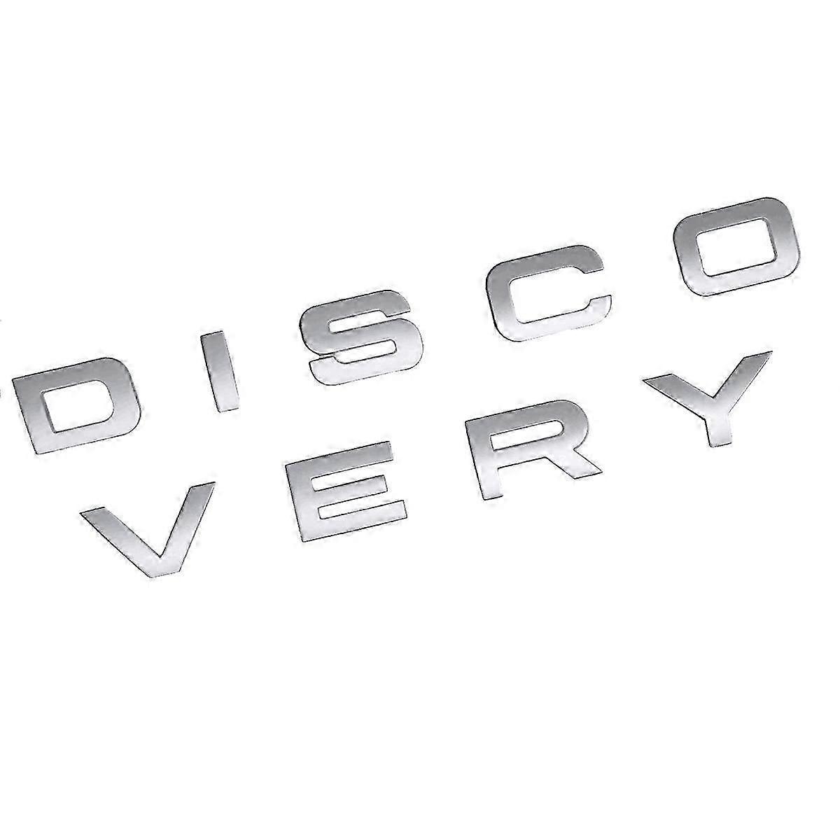 3D Matte Slive Letter DISCOVERY Car Rear Front Badge Emblem Decal Sticker compatible with Front Hood Rear Trunk
